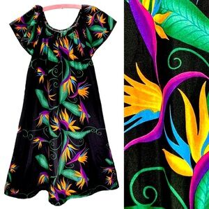 Vintage 🌸 80s Tropical Floral Mumu